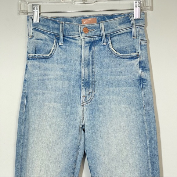 MOTHER The Hustler Ankle Fray Au Revoir Jeans 24 High Rise Light Wash Denim Boho - Picture 8 of 16